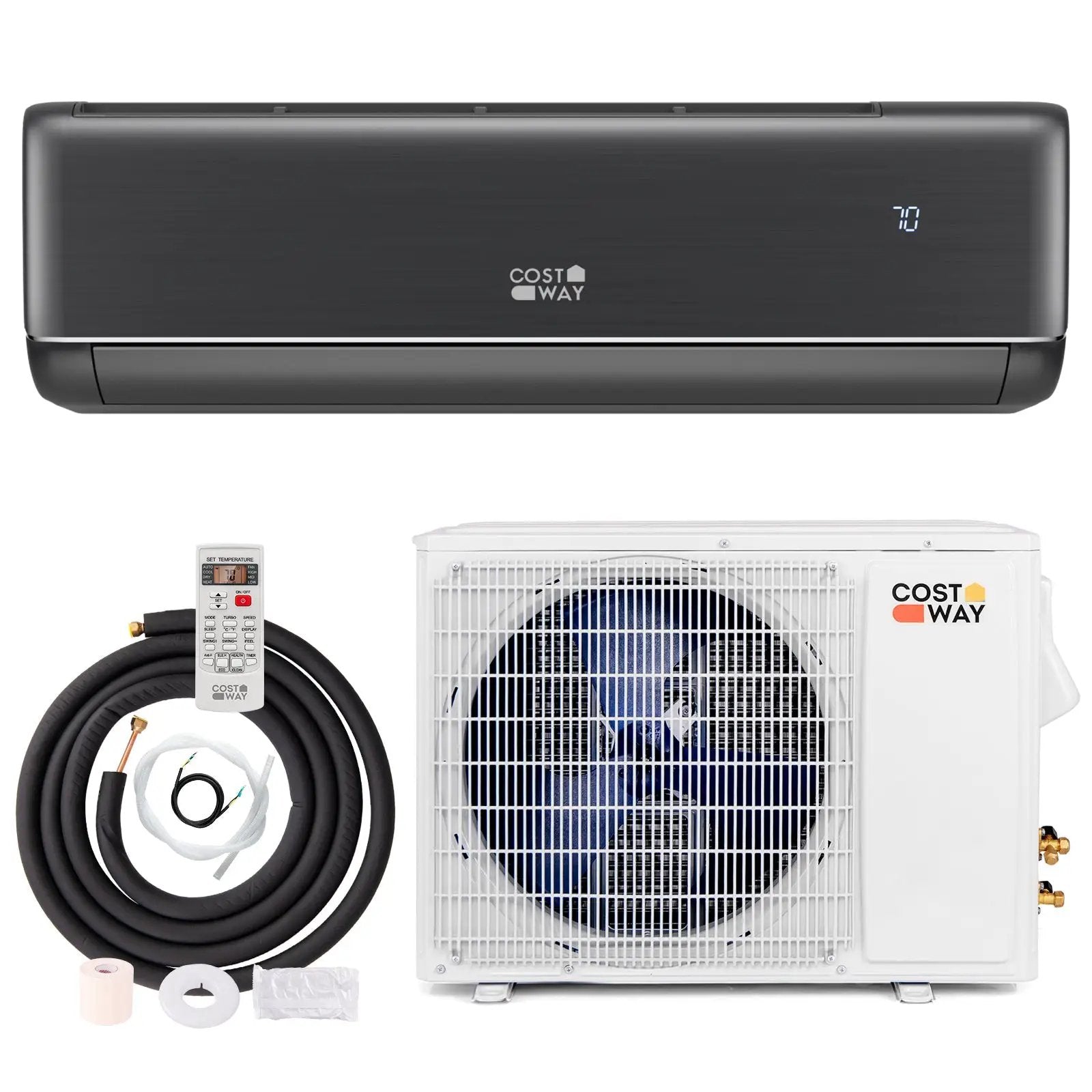 GreyVolt Series Energy Star Certified 18000 BTU 21 SEER2 208-230V Mini Split Air Conditioner and Heater Gray by DirectDeals