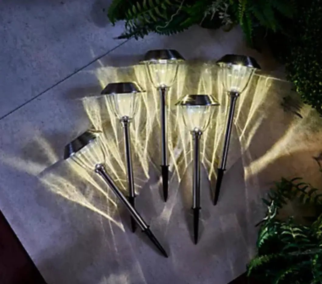 Enerigizer 10 Pack Solar Pathway LED Lights Outdoor 15 Lumen-Stainless Steel(Silver) by Outdoor Solar Outlet