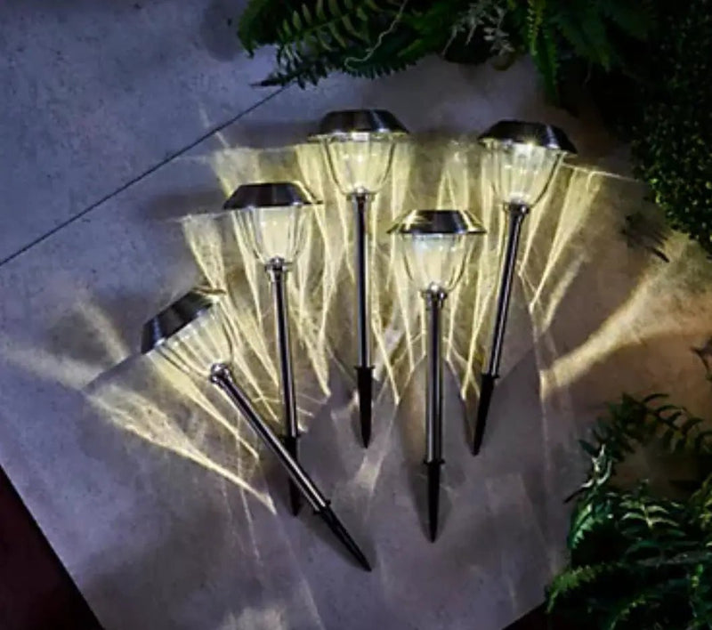 Enerigizer 10 Pack Solar Pathway LED Lights Outdoor 15 Lumen-Stainless Steel(Silver) by Outdoor Solar Outlet