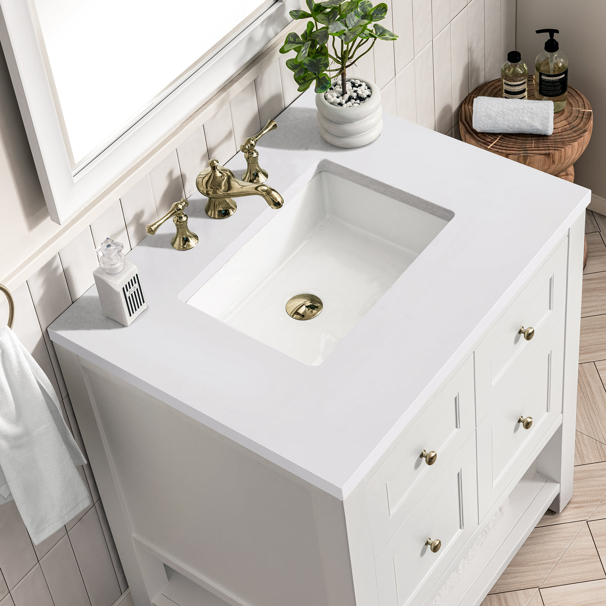 James Martin Breckenridge 30" Single Bathroom Vanity, Bright White, view 34