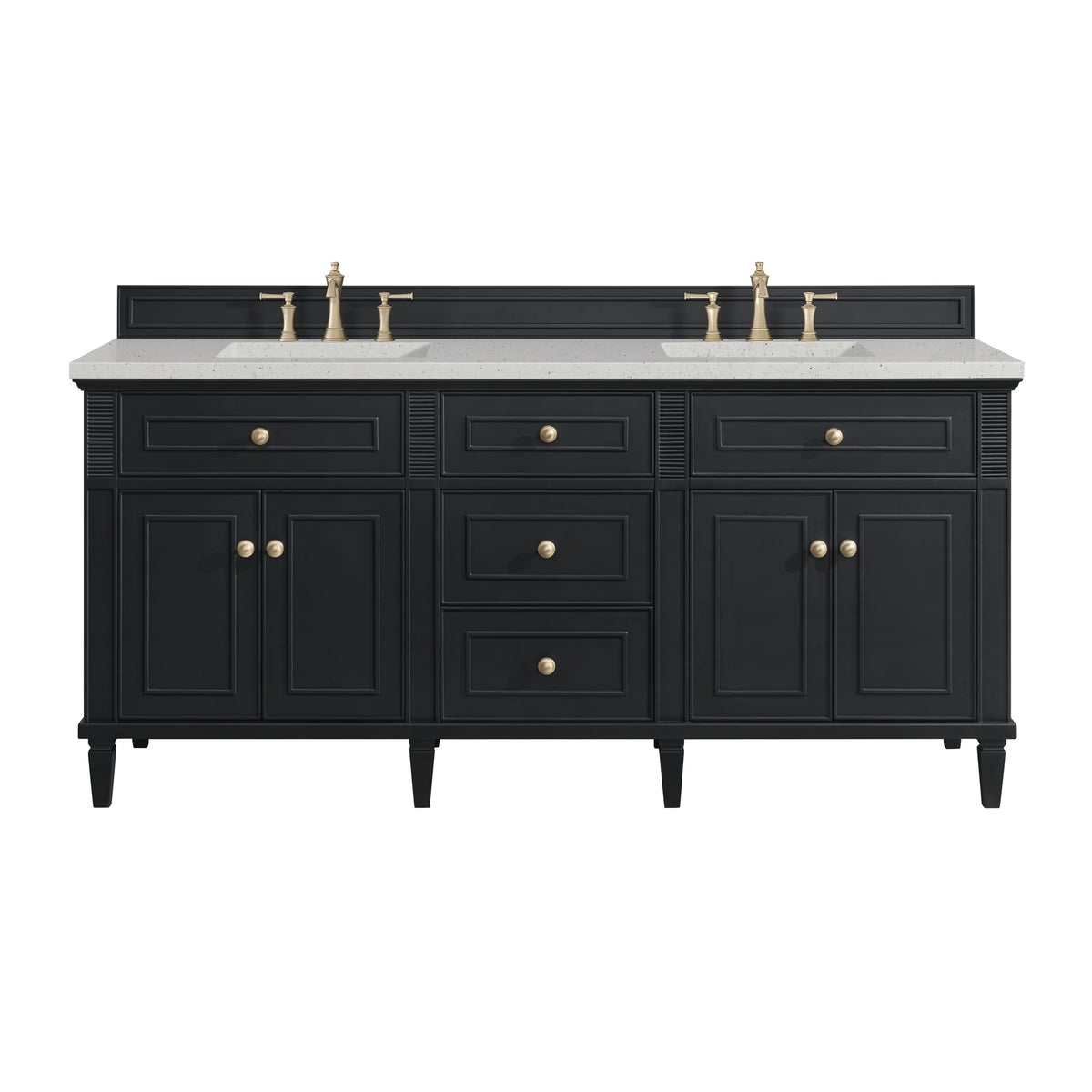 James Martin Lorelai 72" Double Bathroom Vanity, Black Onyx with Lime Delight countertop
