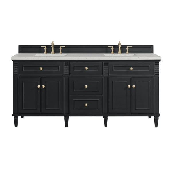 James Martin Lorelai 72" Double Bathroom Vanity, Black Onyx