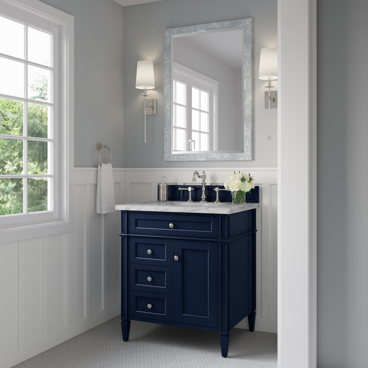 James Martin Brittany 30" Single Bathroom Vanity, Victory Blue, view 38