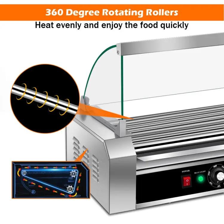 18 Hot Dog 7-Roller Commercial Cooker by DirectDeals