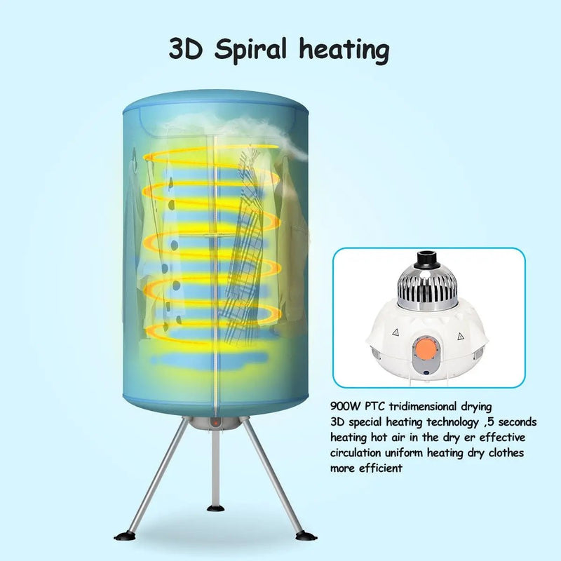 Portable Ventless Laundry Clothes Dryer Folding Drying Machine Heater by DirectDeals