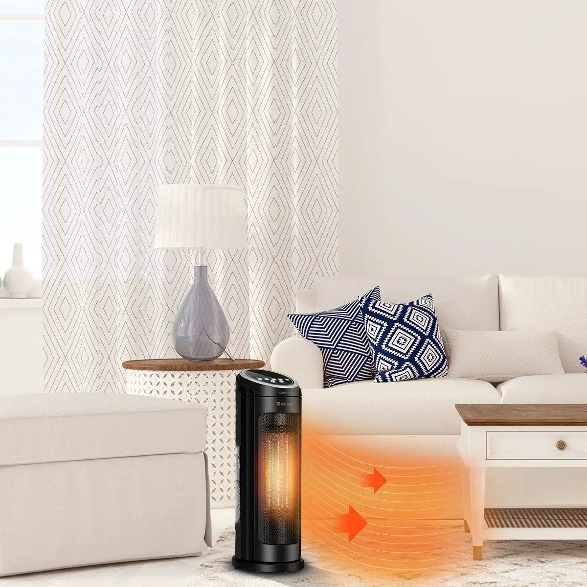1500 W LED Portable Oscillating PTC Ceramic Space Heater by DirectDeals