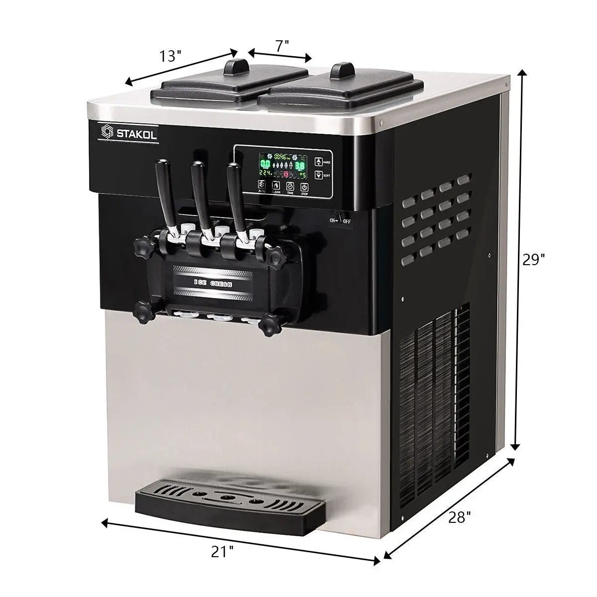 2200W Commercial 3 Flavor Ice Cream Stainless Steel Machine by DirectDeals