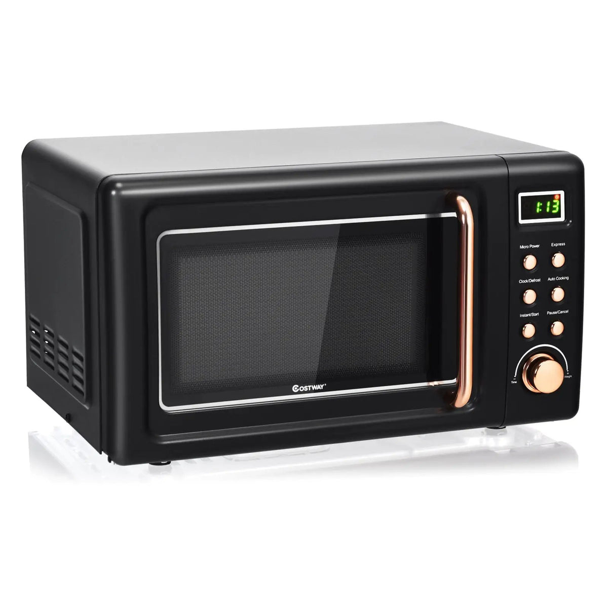 700W Retro Countertop Microwave Oven with 5 Micro Power and Auto Cooking Function by DirectDeals