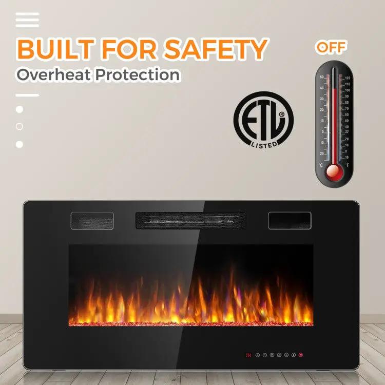 36" Slim Wall Mount Fireplace by DirectDeals