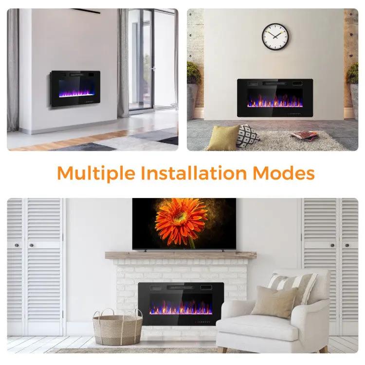 36" Slim Wall Mount Fireplace by DirectDeals