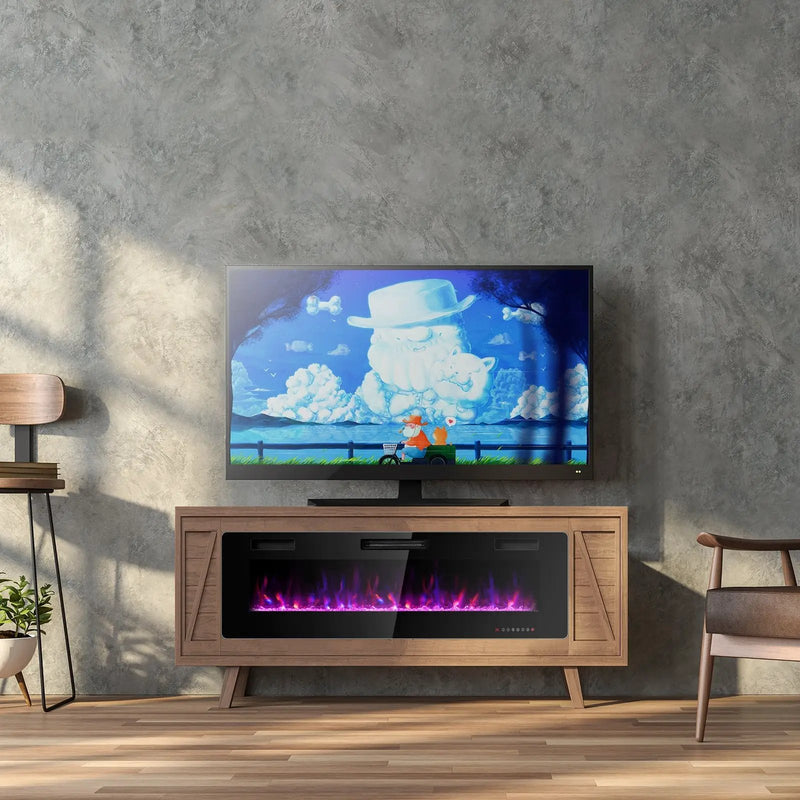 60 Inch Ultra Thin Electric Fireplace with 2 Heat Settings by DirectDeals