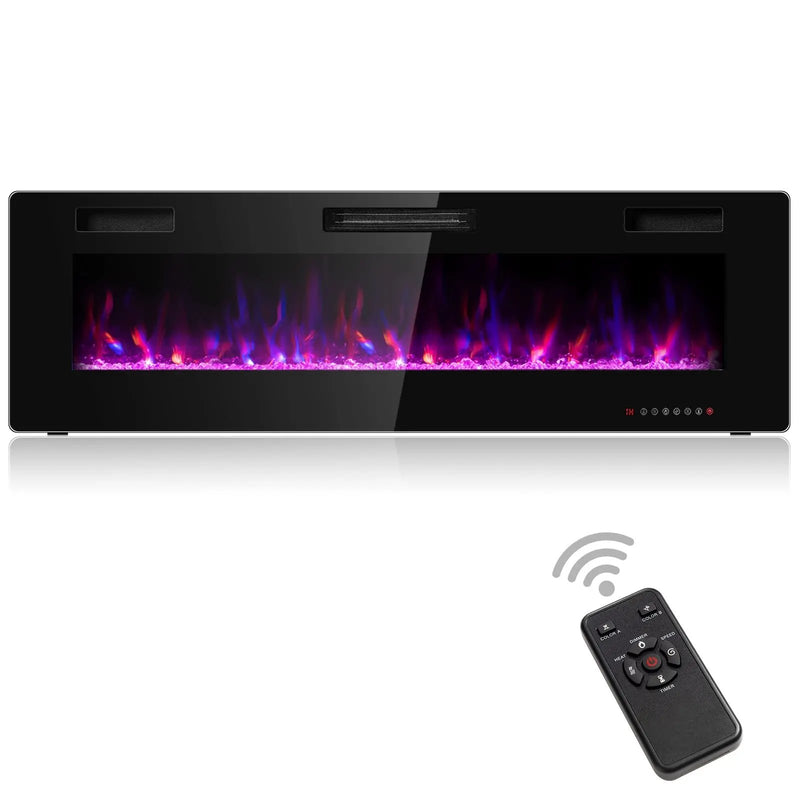 60 Inch Ultra Thin Electric Fireplace with 2 Heat Settings by DirectDeals