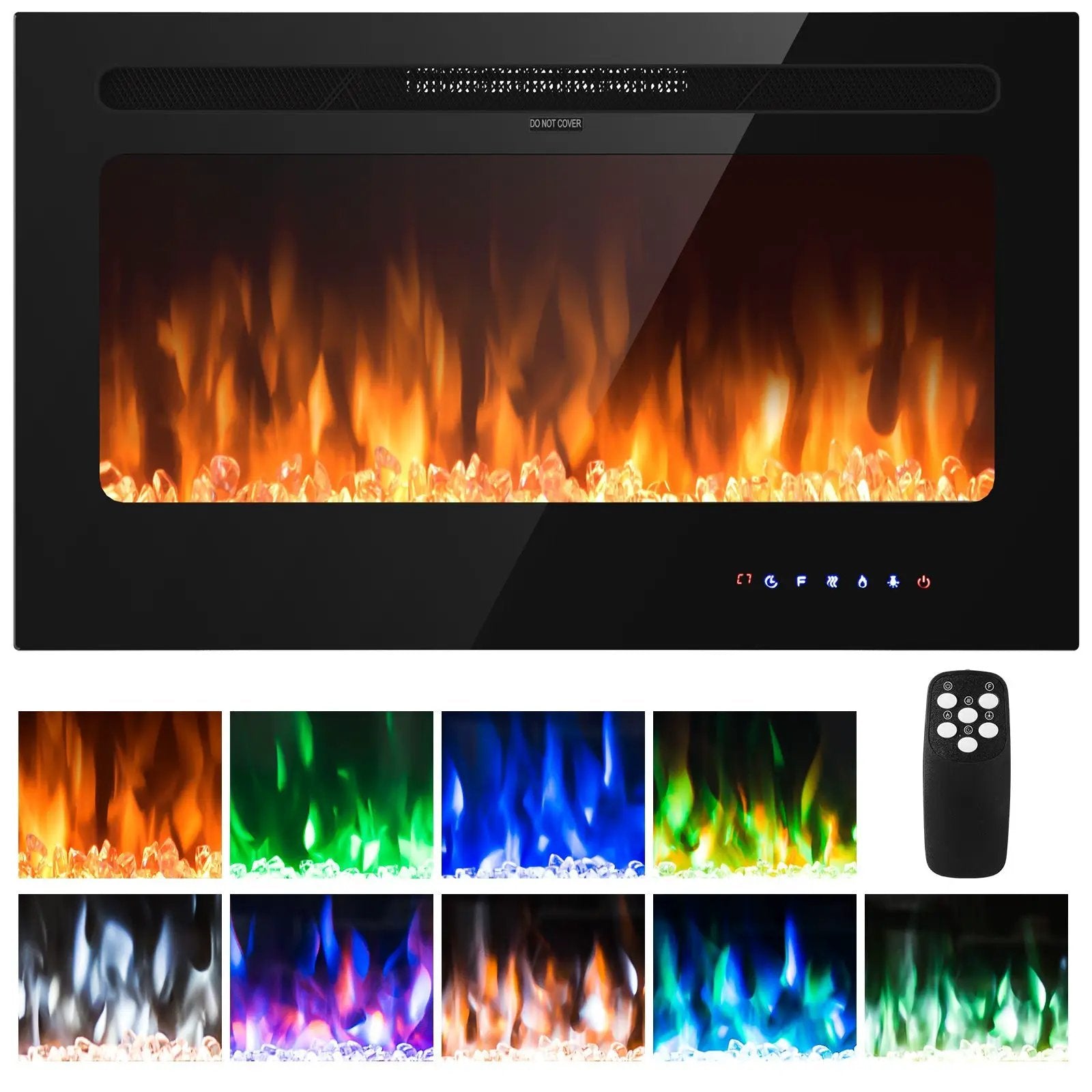 36 Inch Electric Fireplace Insert Wall Mounted with Timer by DirectDeals