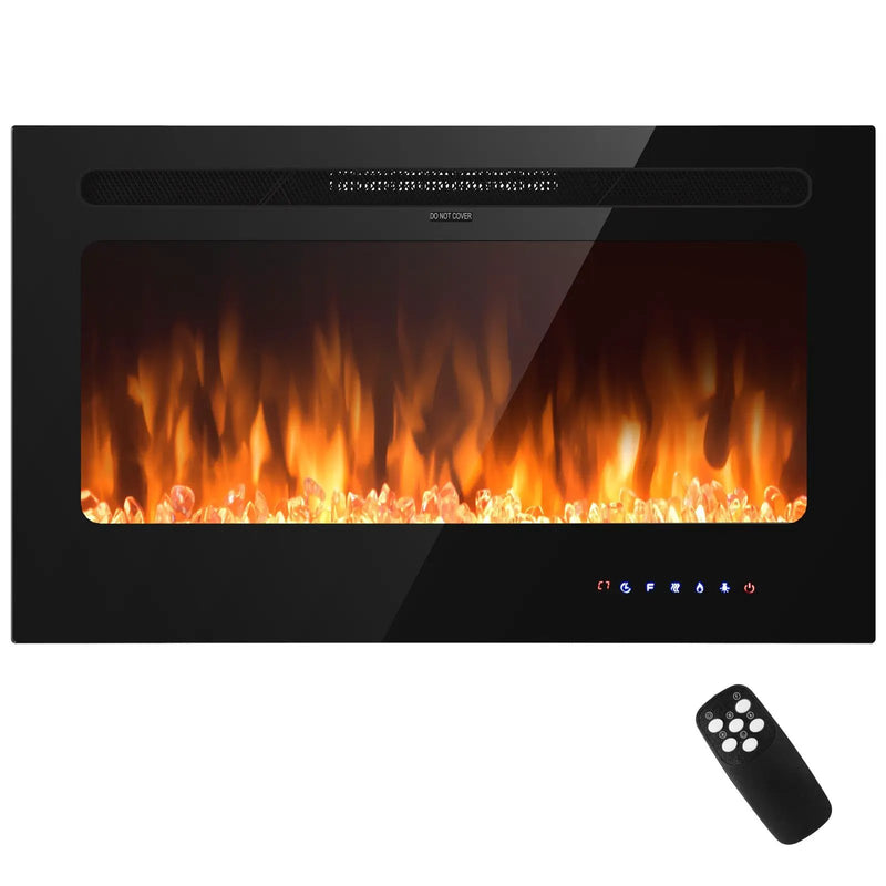 36 Inch Electric Fireplace Insert Wall Mounted with Timer by DirectDeals