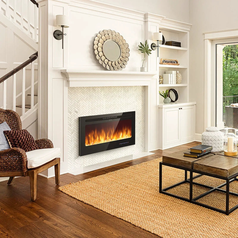 36 Inch Electric Fireplace Insert Wall Mounted with Timer by DirectDeals