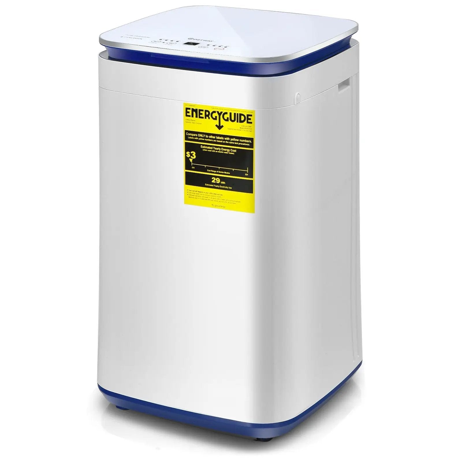 7.7 lbs Compact Full Automatic Washing Machine with Heating Function Pump by DirectDeals