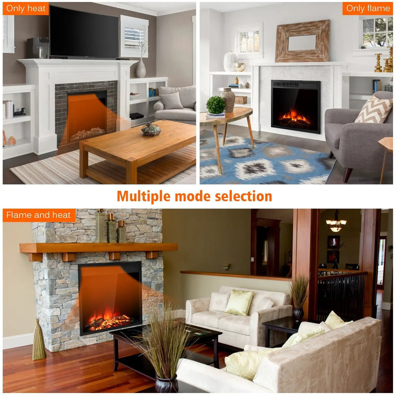 22.5 Inch Electric Fireplace Insert Freestanding and Recessed Heater by DirectDeals