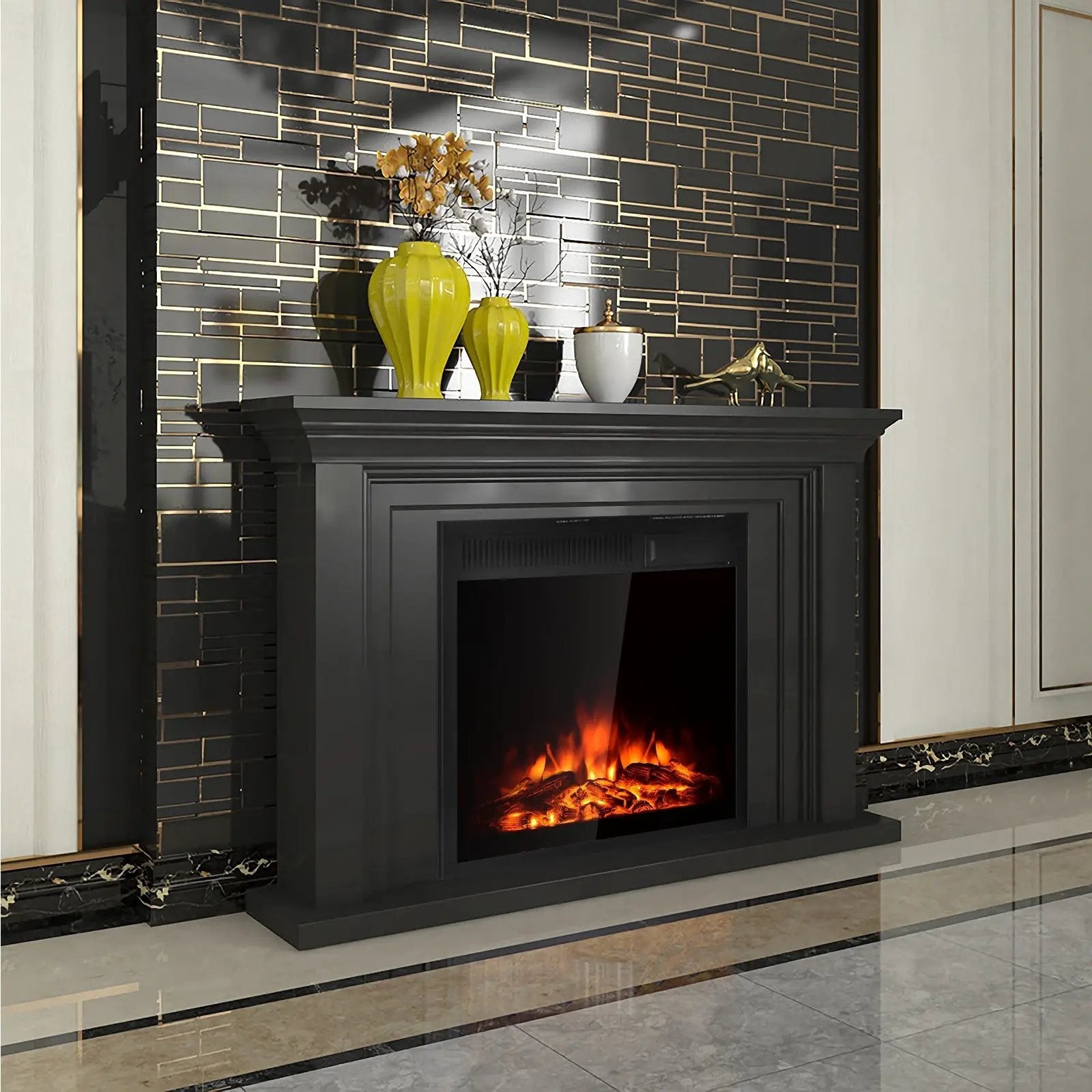 22.5 Inch Electric Fireplace Insert Freestanding and Recessed Heater by DirectDeals