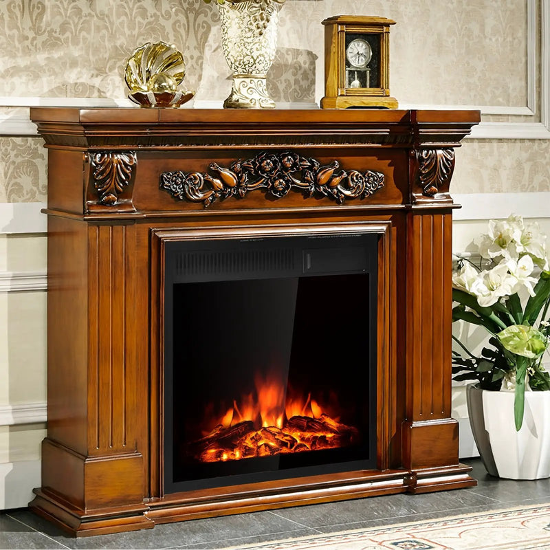 22.5 Inch Electric Fireplace Insert Freestanding and Recessed Heater by DirectDeals