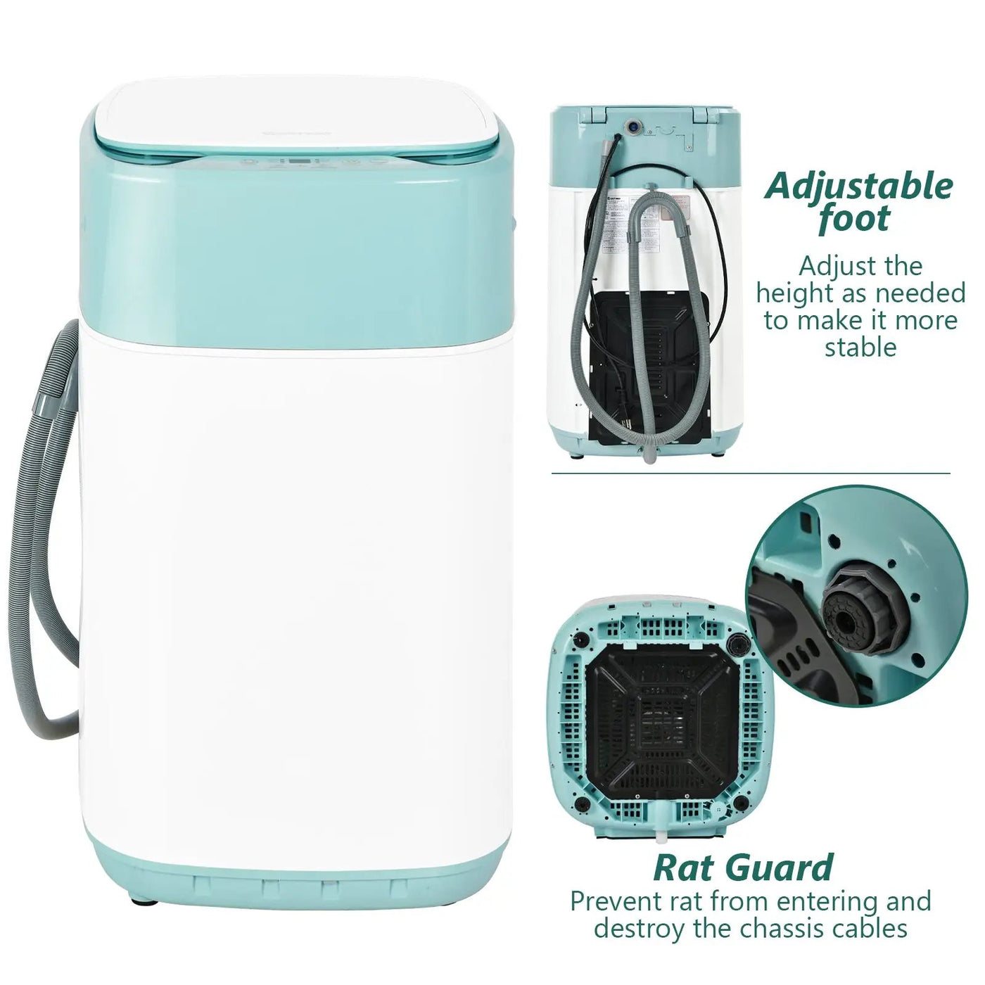 8lbs Portable Fully Automatic Washing Machine with Drain Pump by DirectDeals