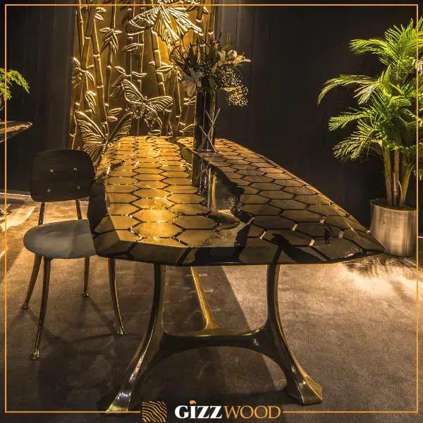 Hexagon Resin Dining Table by Gizz