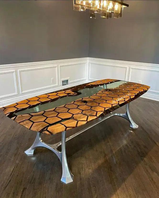 Hexagon Resin Dining Table by Gizz