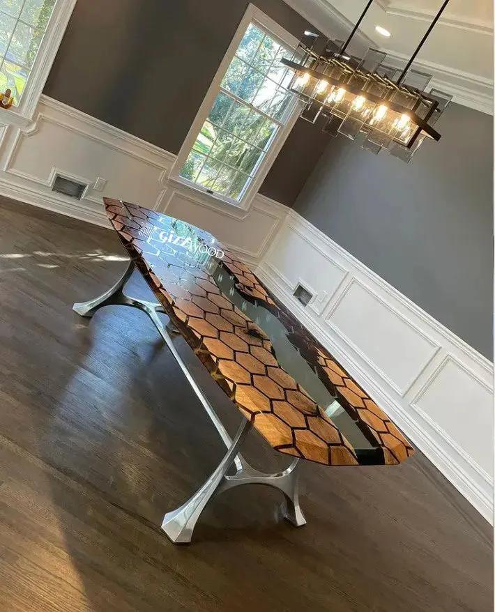 Hexagon Resin Dining Table by Gizz