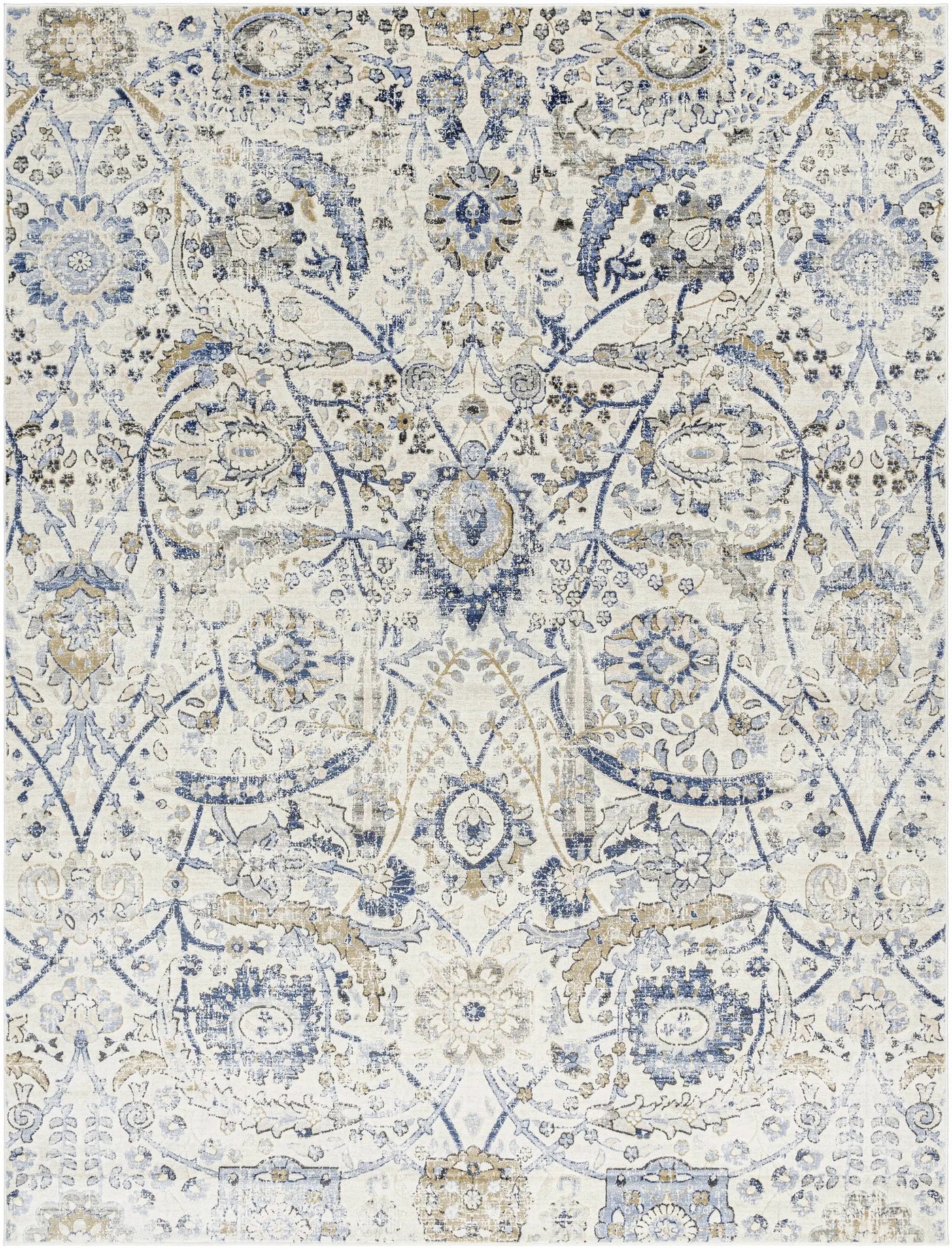 Georgiana Blue & Beige Oushak Rug by Boutique Rugs