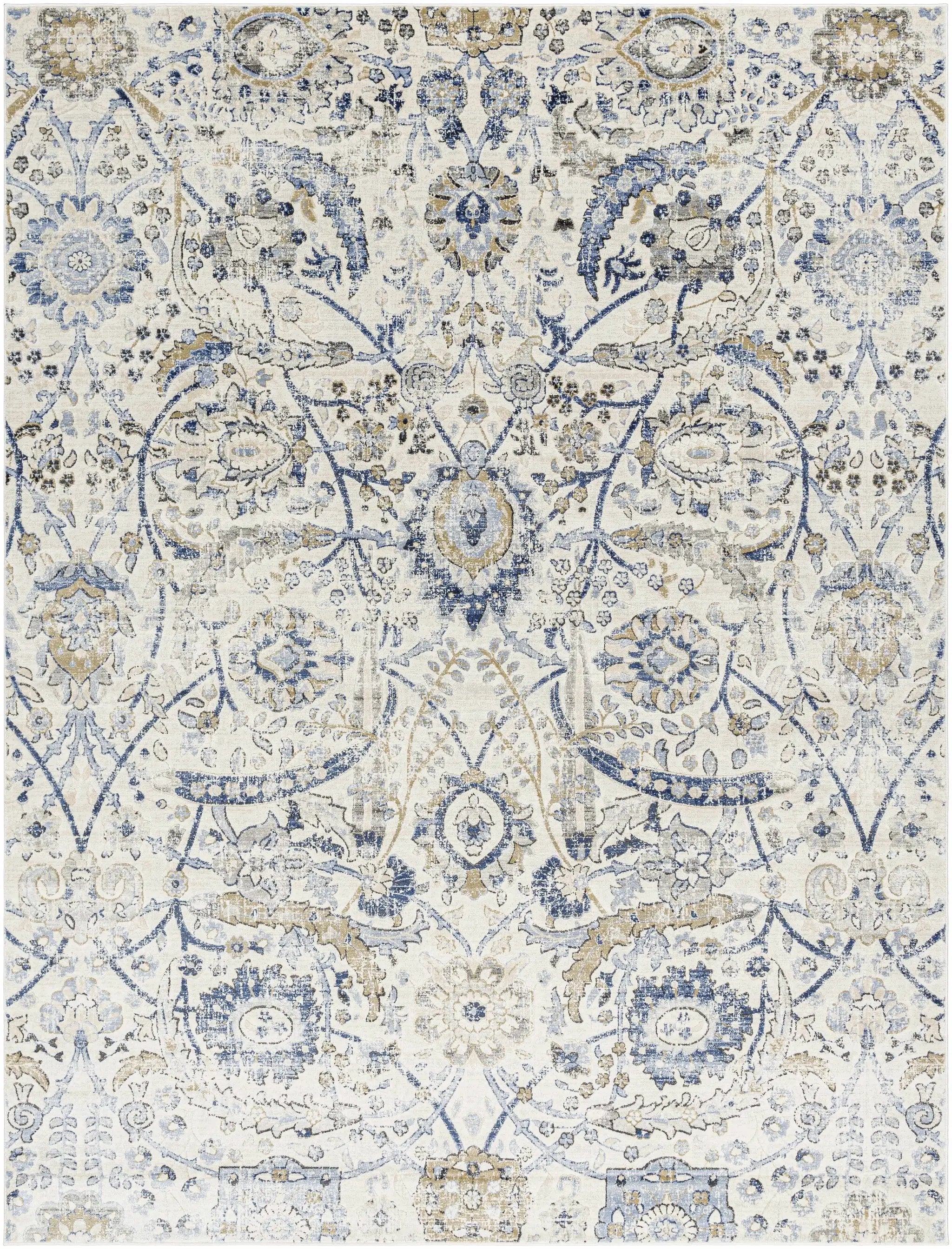 Georgiana Blue & Beige Oushak Rug by Boutique Rugs
