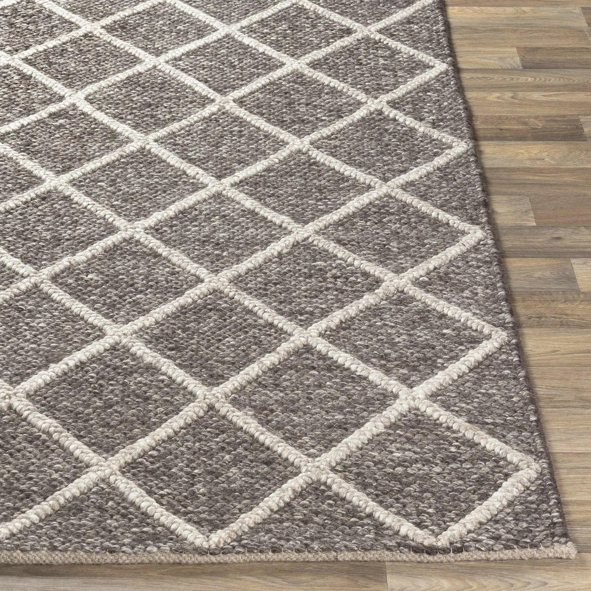 Syosset 2x3 Brown Trellis Wool&Viscose Rug - Clearance by Boutique Rugs