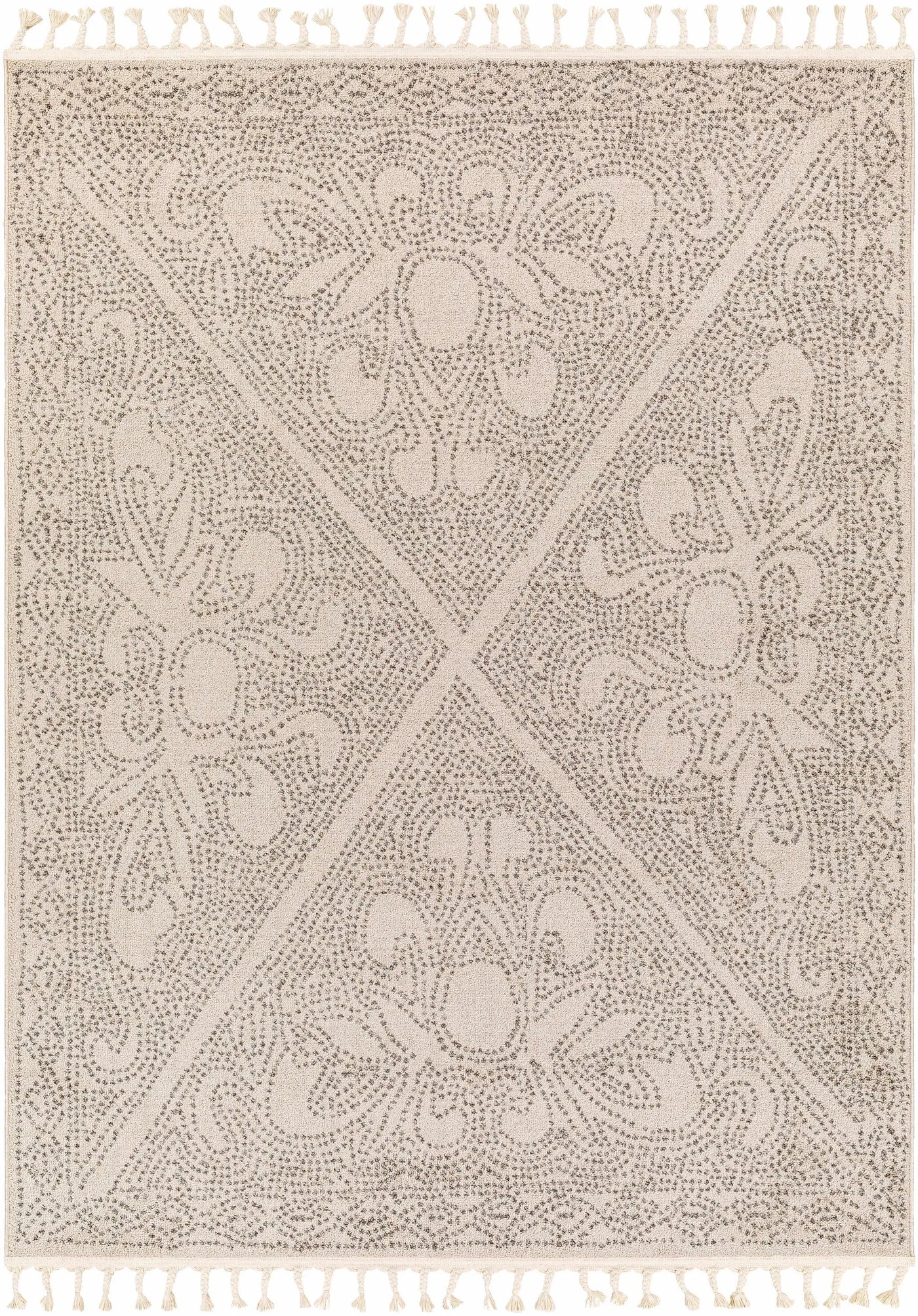 Birdwood Cream & Brown Area Rug by Hauteloom