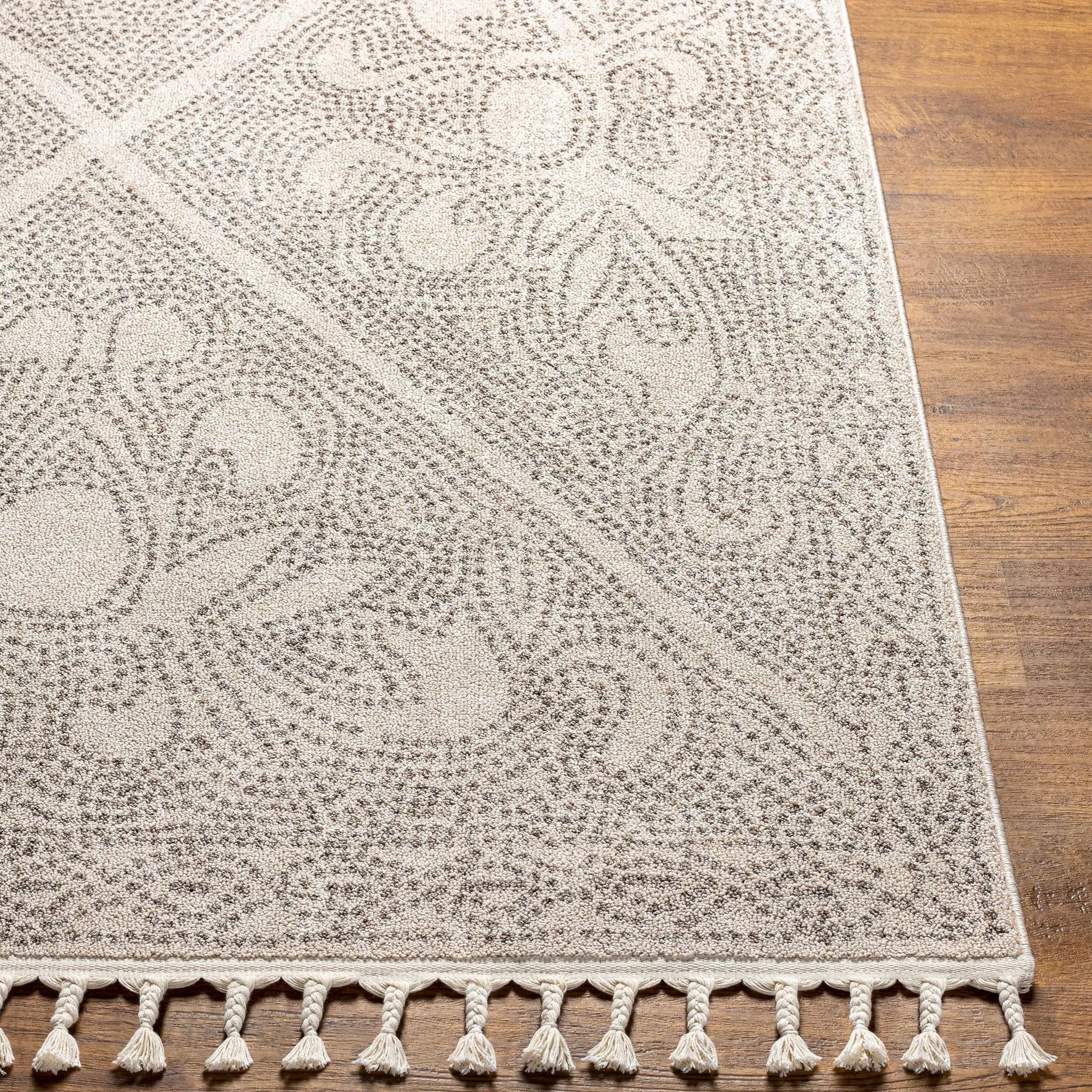 Birdwood Cream & Brown Area Rug by Hauteloom