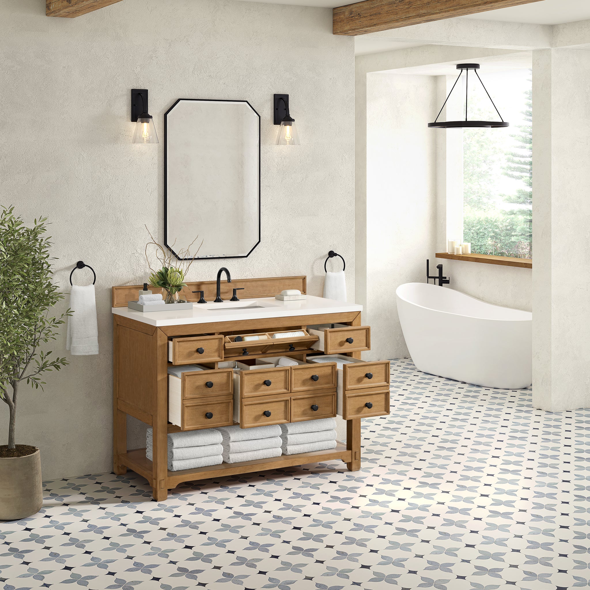 James Martin Malibu 48" Single Bathroom Vanity, Amber Birch by James Martin