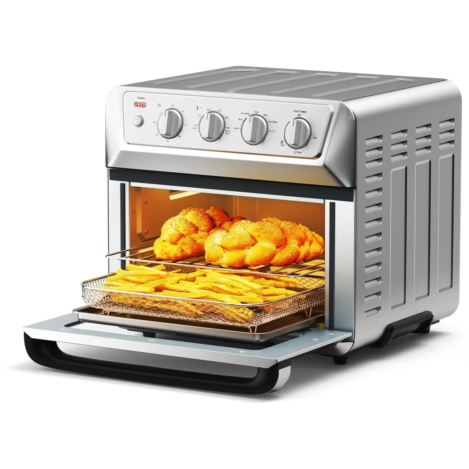 21.5 Quart 1800W Air Fryer Toaster Countertop Convection Oven with Recipe by DirectDeals