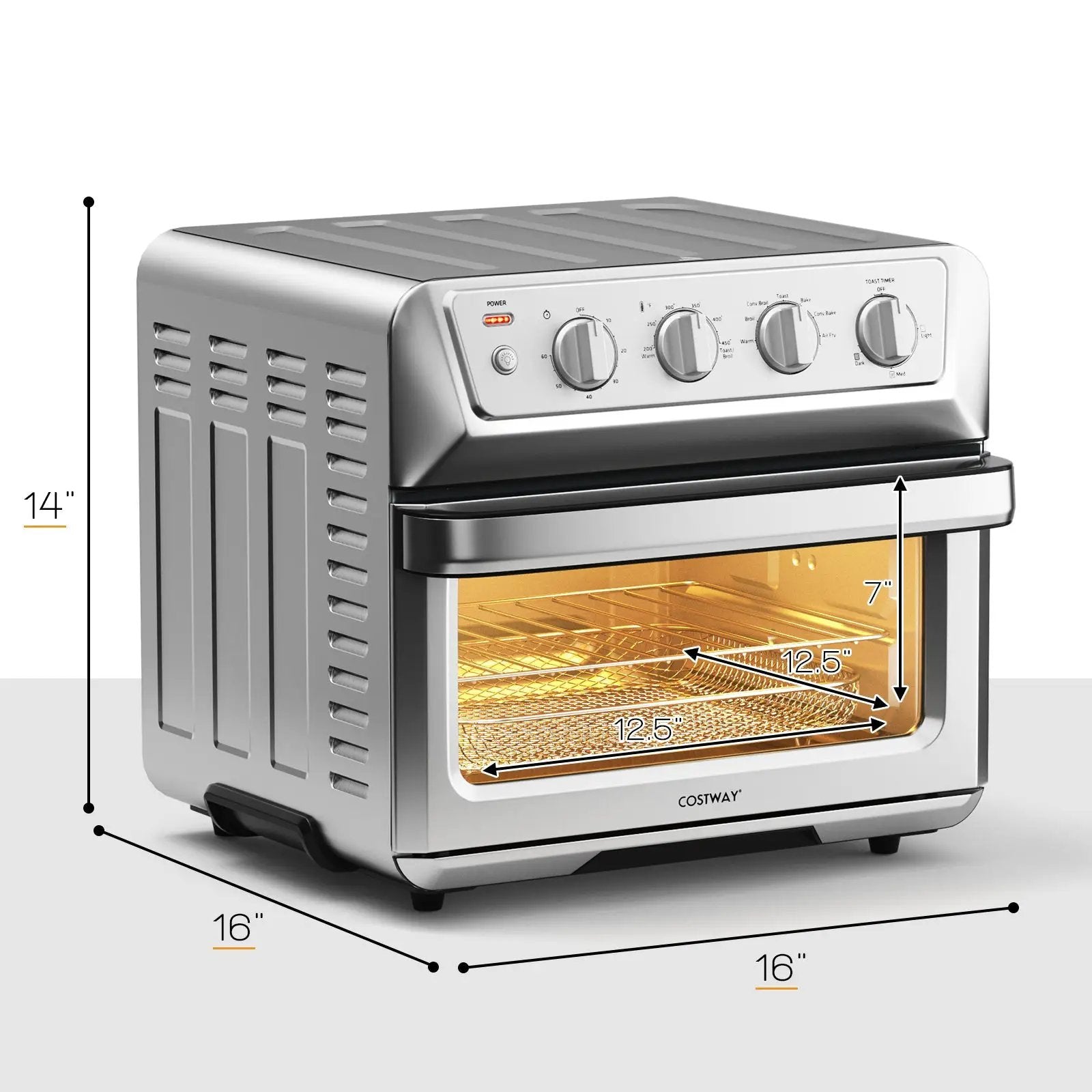 21.5 Quart 1800W Air Fryer Toaster Countertop Convection Oven with Recipe by DirectDeals