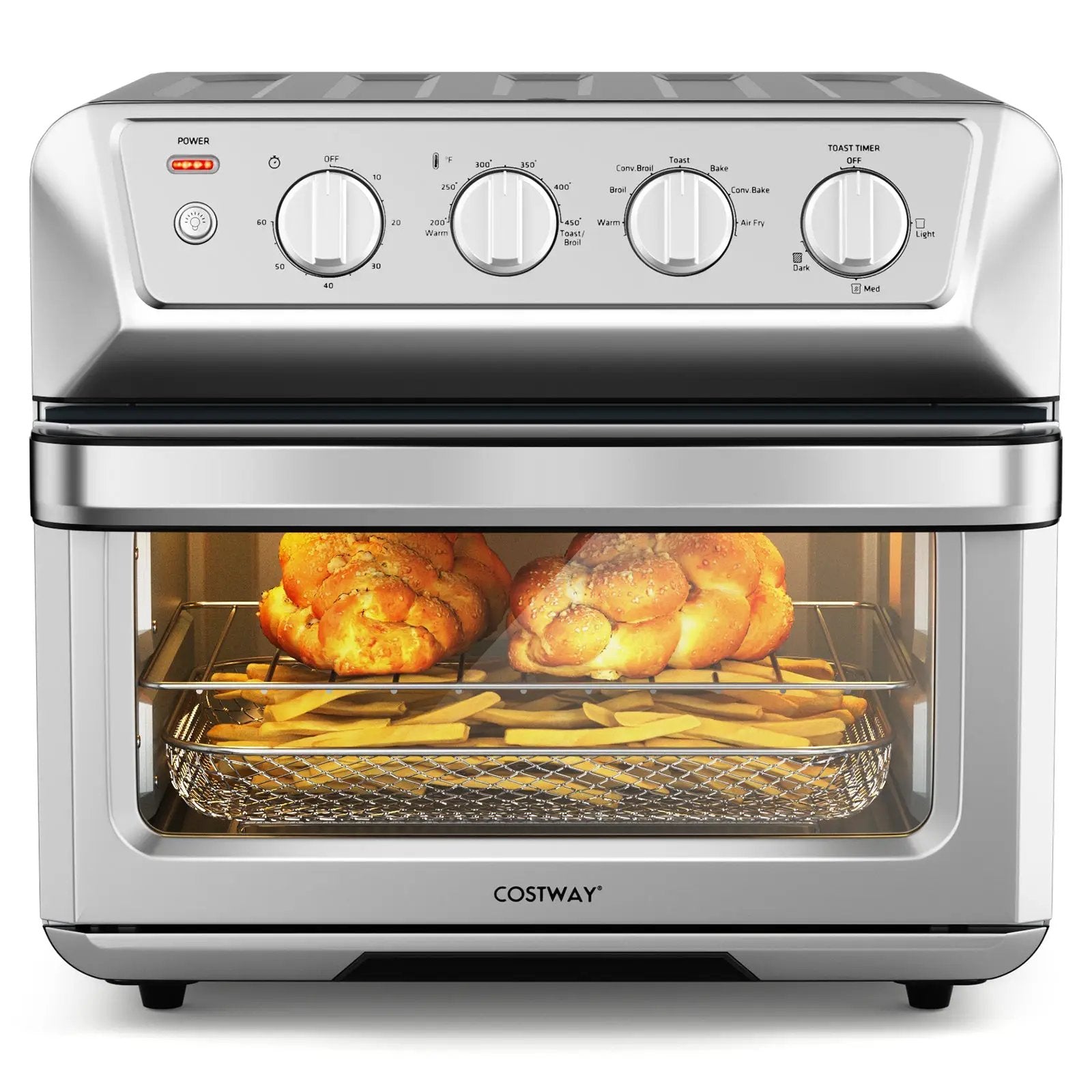 21.5 Quart 1800W Air Fryer Toaster Countertop Convection Oven with Recipe by DirectDeals