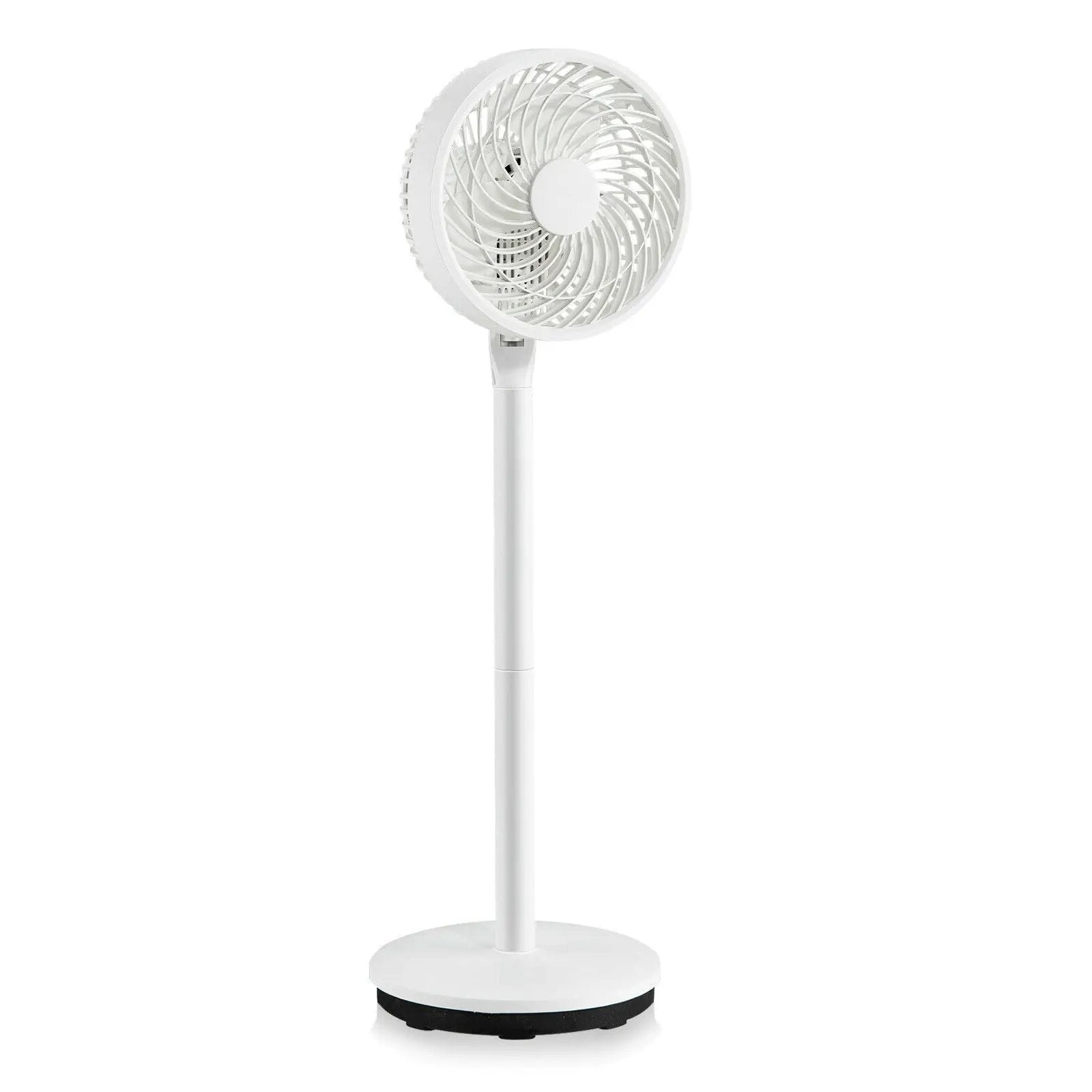 9 Inch Portable Oscillating Pedestal Floor Fan with Adjustable Heights and Speeds-White by DirectDeals
