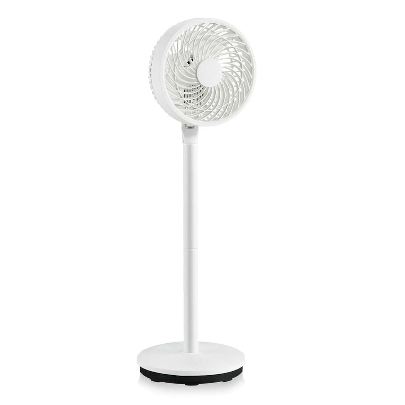 9 Inch Portable Oscillating Pedestal Floor Fan with Adjustable Heights and Speeds-White by DirectDeals