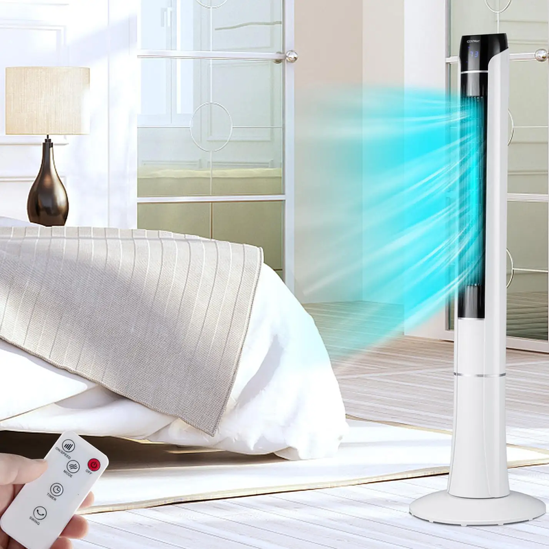 Portable 48 Inches Tower Fan with Remote Control-White by DirectDeals