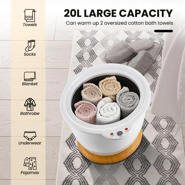 Bathroom Towel Warmer Bucket with Fragrance Holder and Auto Shut by DirectDeals