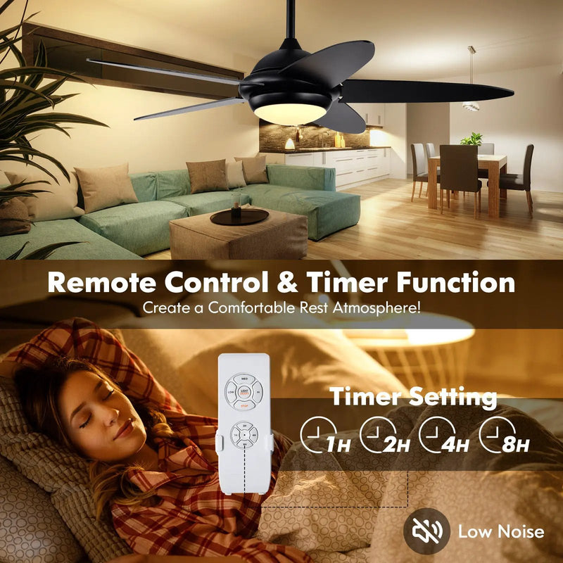 52 Inch Ceiling Fan with Lights and 3 Lighting Colors by DirectDeals