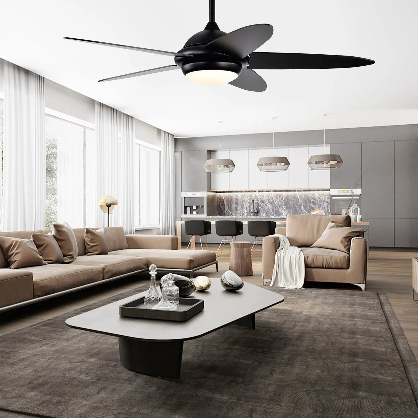 52 Inch Ceiling Fan with Lights and 3 Lighting Colors by DirectDeals
