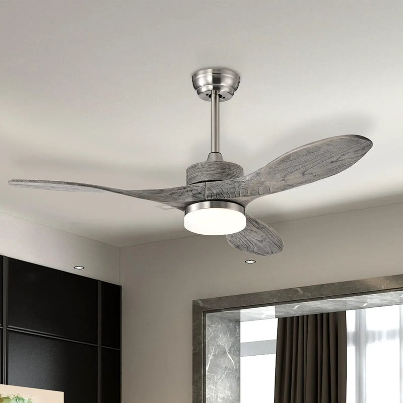 48 Inch Wood Ceiling Fan with LED Lights and 6 Speed Levels by DirectDeals