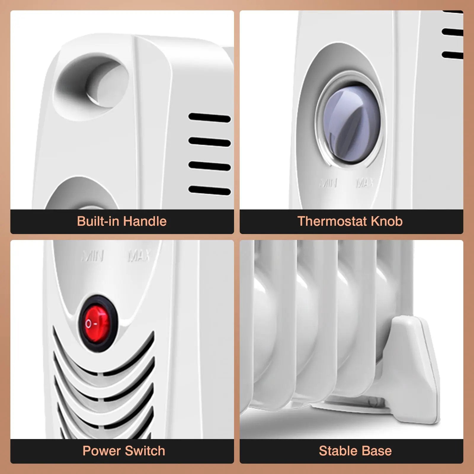 700 W Portable Mini Electric Oil-Filled Radiator Heater by DirectDeals