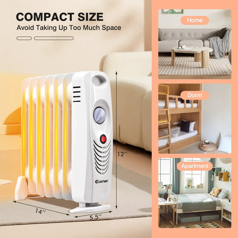700 W Portable Mini Electric Oil-Filled Radiator Heater by DirectDeals