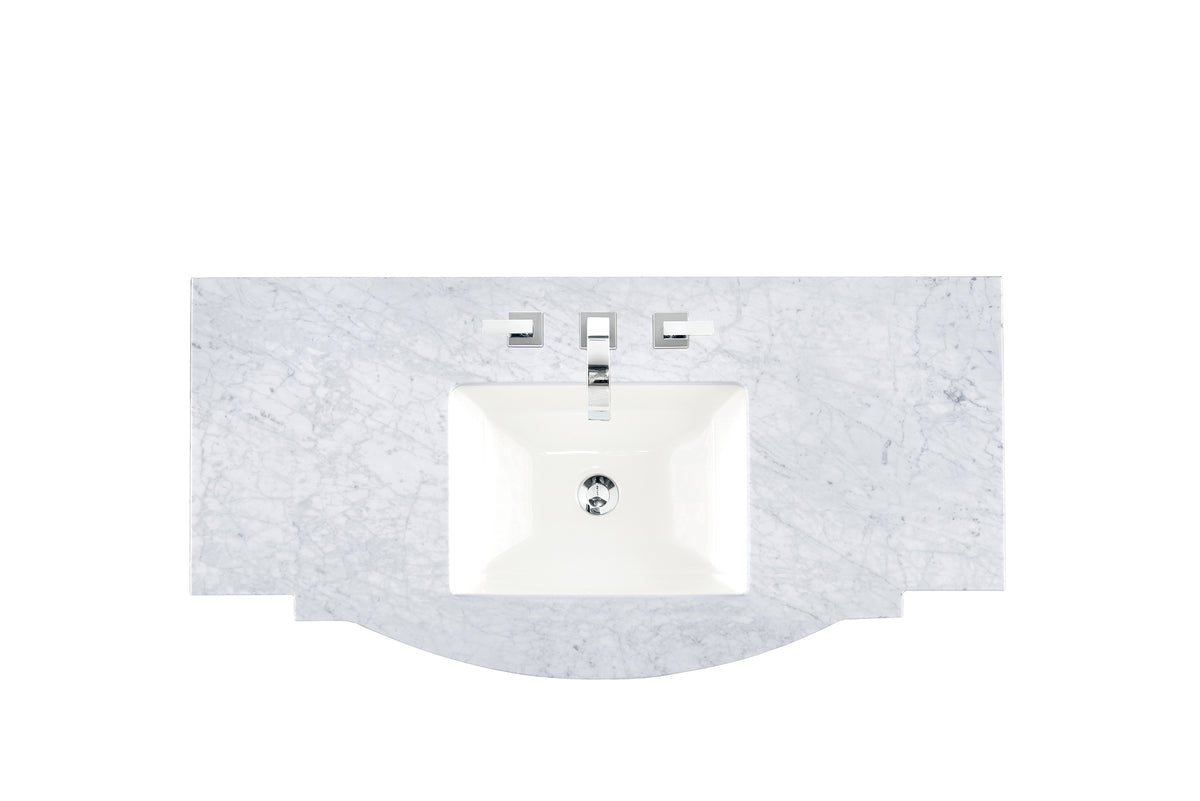 James Martin 46" Single Vanity Top with Carrara White countertop