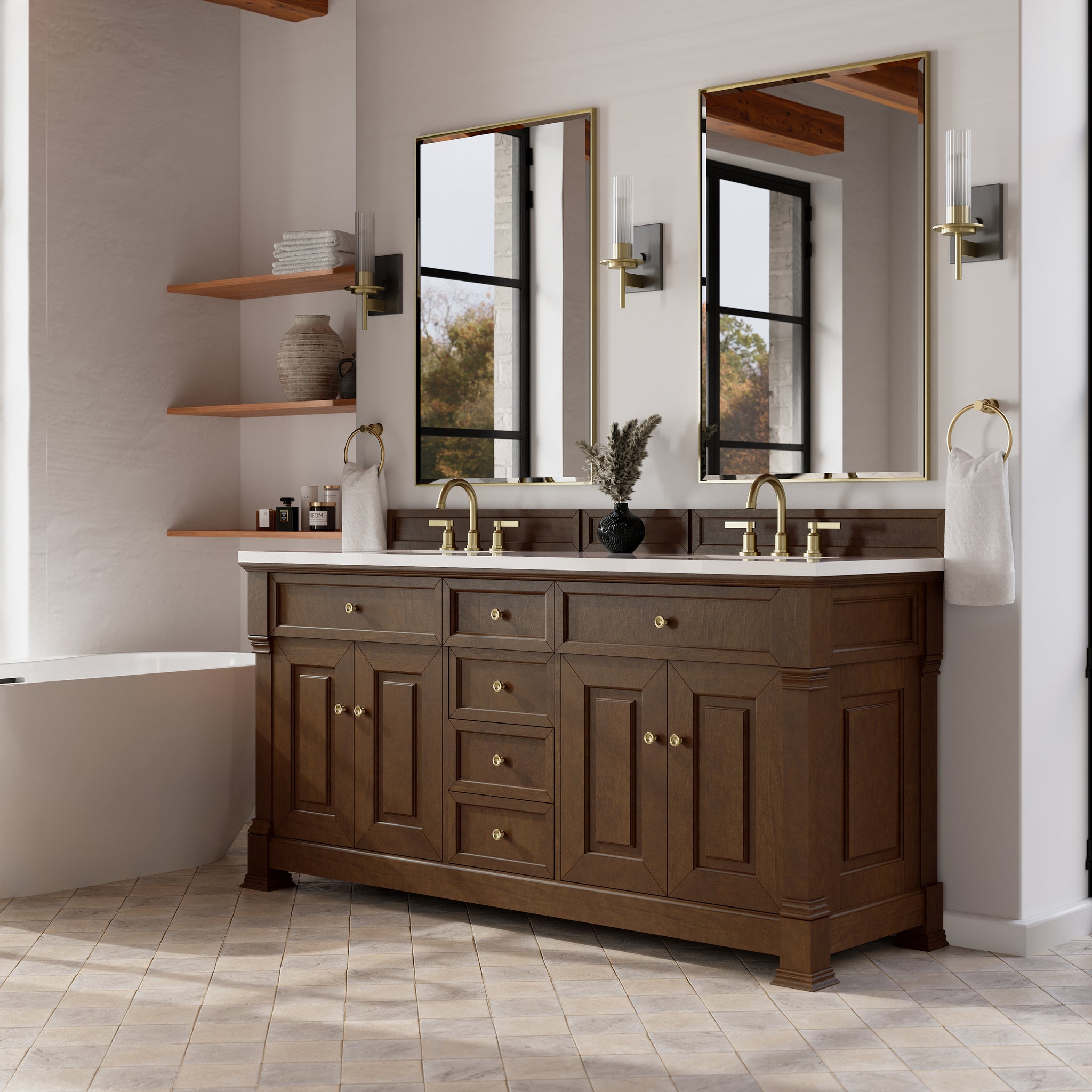 James Martin Brookfield 72" Double Bathroom Vanity, Honey Oak, view 24