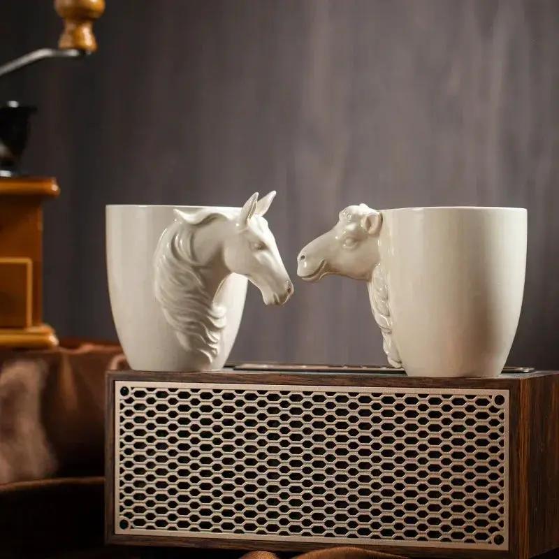 Espresso Cup - 3D Handle Ceramic Wood Ash 6Oz by House Of Avana