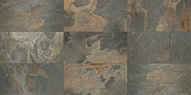 Essence California Gold Slate Look Porcelain Tiles 3x12 by landmarkceramics