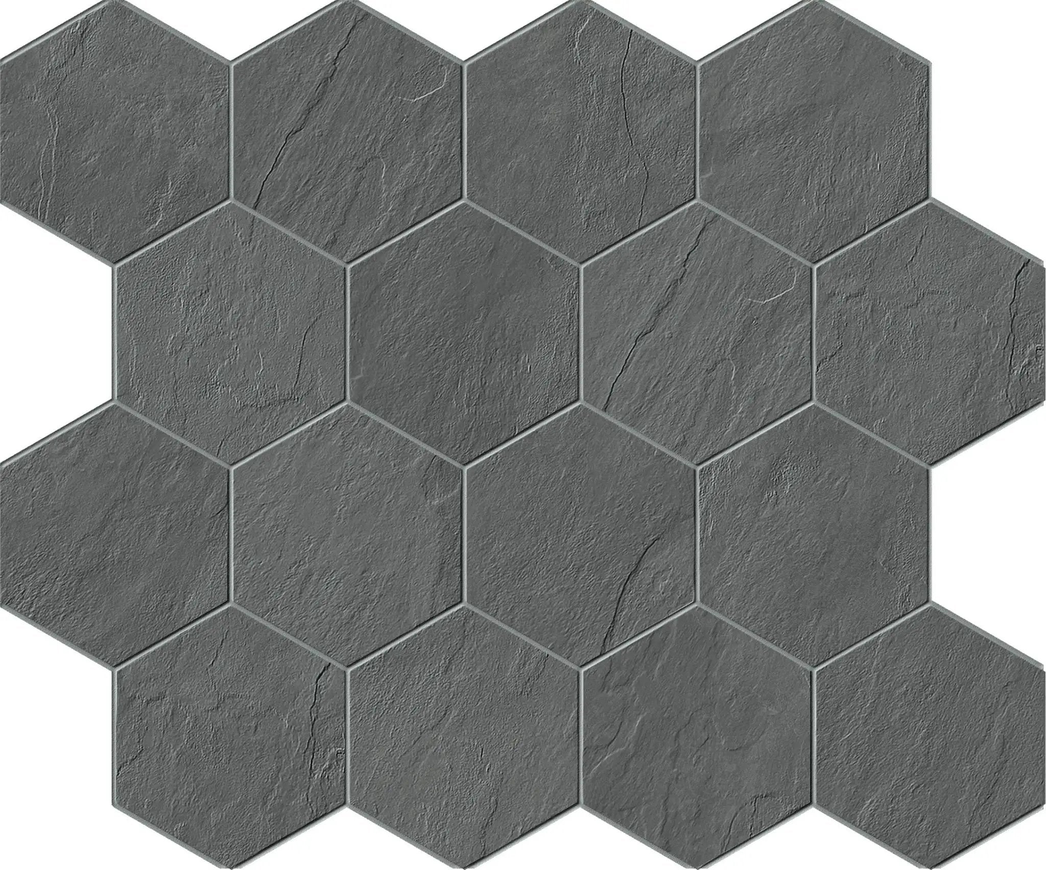 Essence Montauk Dark Mosaic D Slate Look Porcelain Tiles 12x10 by landmarkceramics